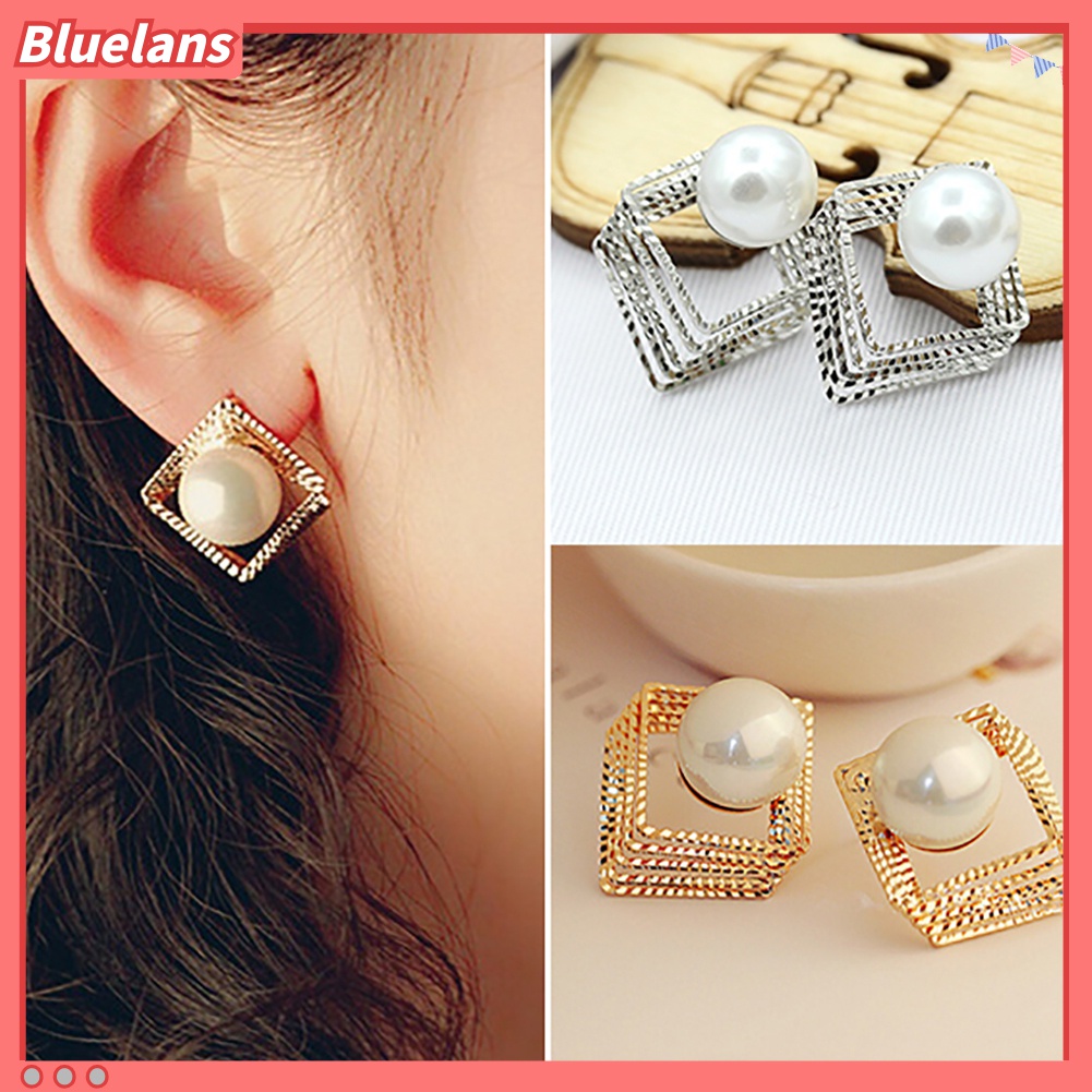 Khuyên tai ngọc trai giả nhiều lớp thời trang