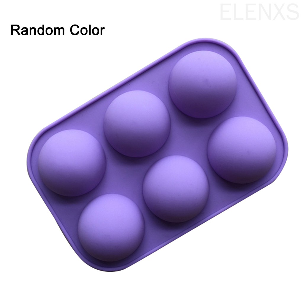 Khuôn làm bánh 6 ngăn hình cầu bằng silicon tiện dụng