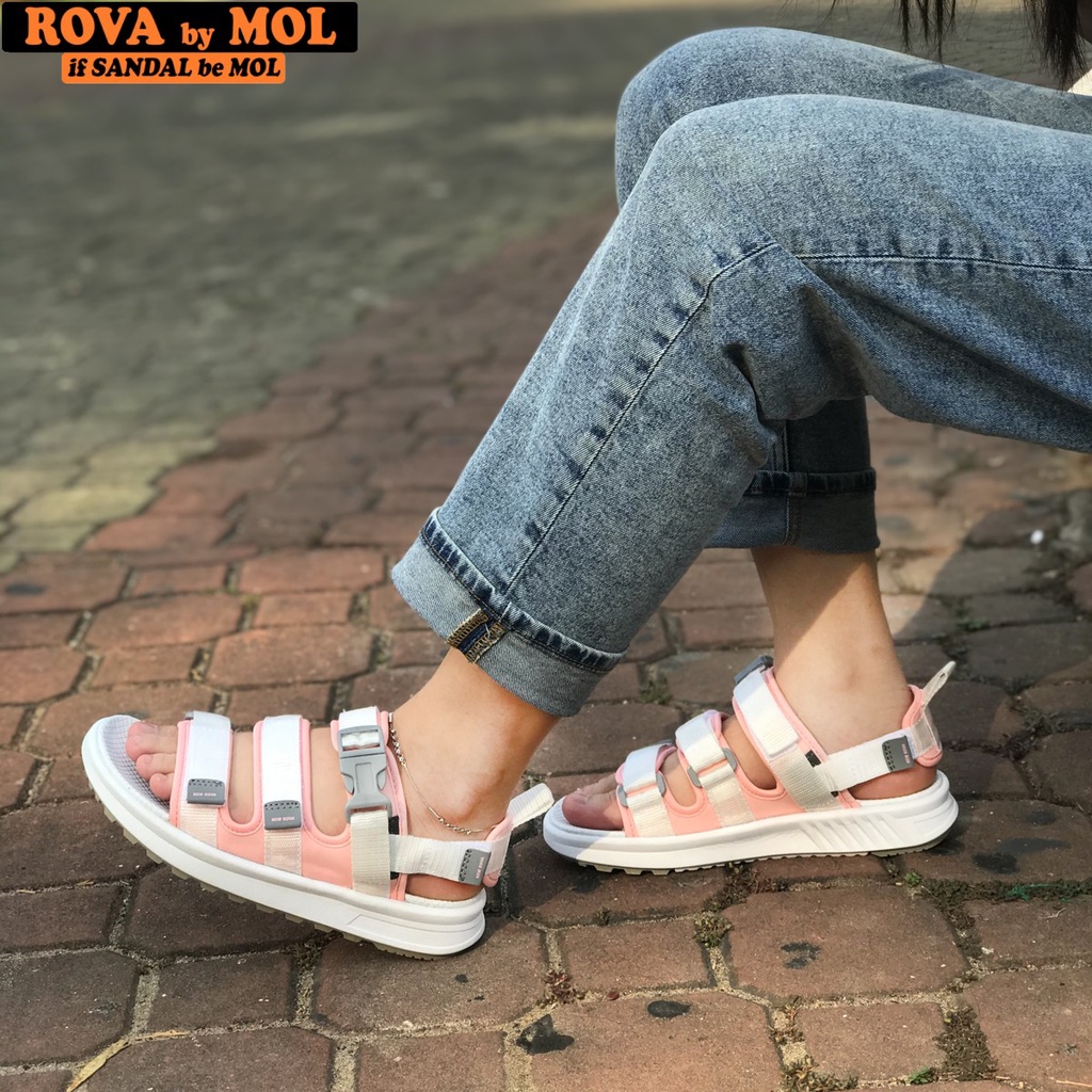 Giày sandal Rova nữ học sinh quai dù RV3408P - MOL VN