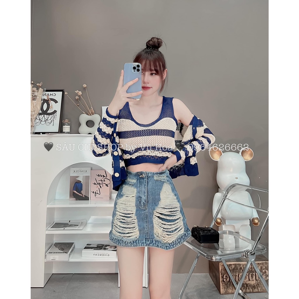 Sét áo len khuy xinh xắn quảng châu