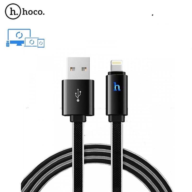 ✔ ✔Dây cáp sạc nhanh (IP6/7/8/7Plus/8Plus/X/Xsmax)hợp kim nhôm Hoco UPL12 Plus-1.2m-đèn led/x50