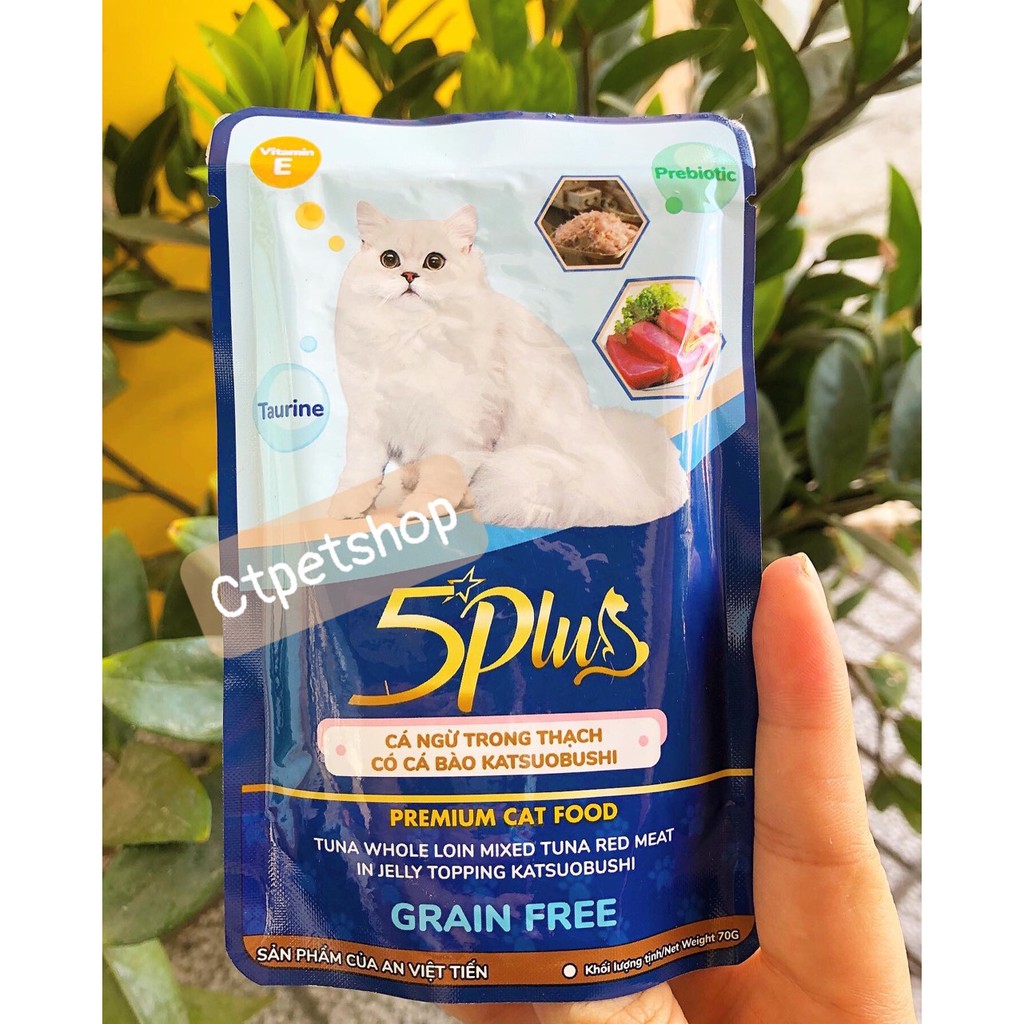 Pate 5PLUS Premium Happy cho mèo gói 70g thơm ngon | Thức Ăn Cho Mèo 5 Plus