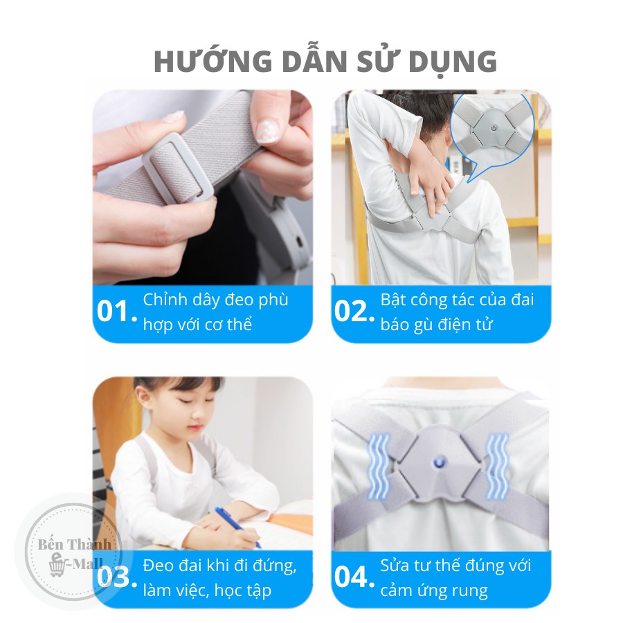 ✈️ [Freeship] Đai chống gù lưng điện tử Hunchback Corrector [Báo rung hiệu quả]