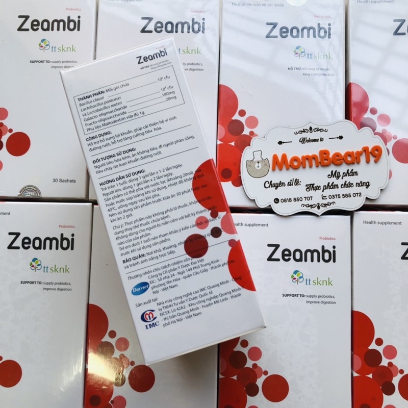 Men Vi Sinh Cao Cấp Zeambi Hộp 30 Gói