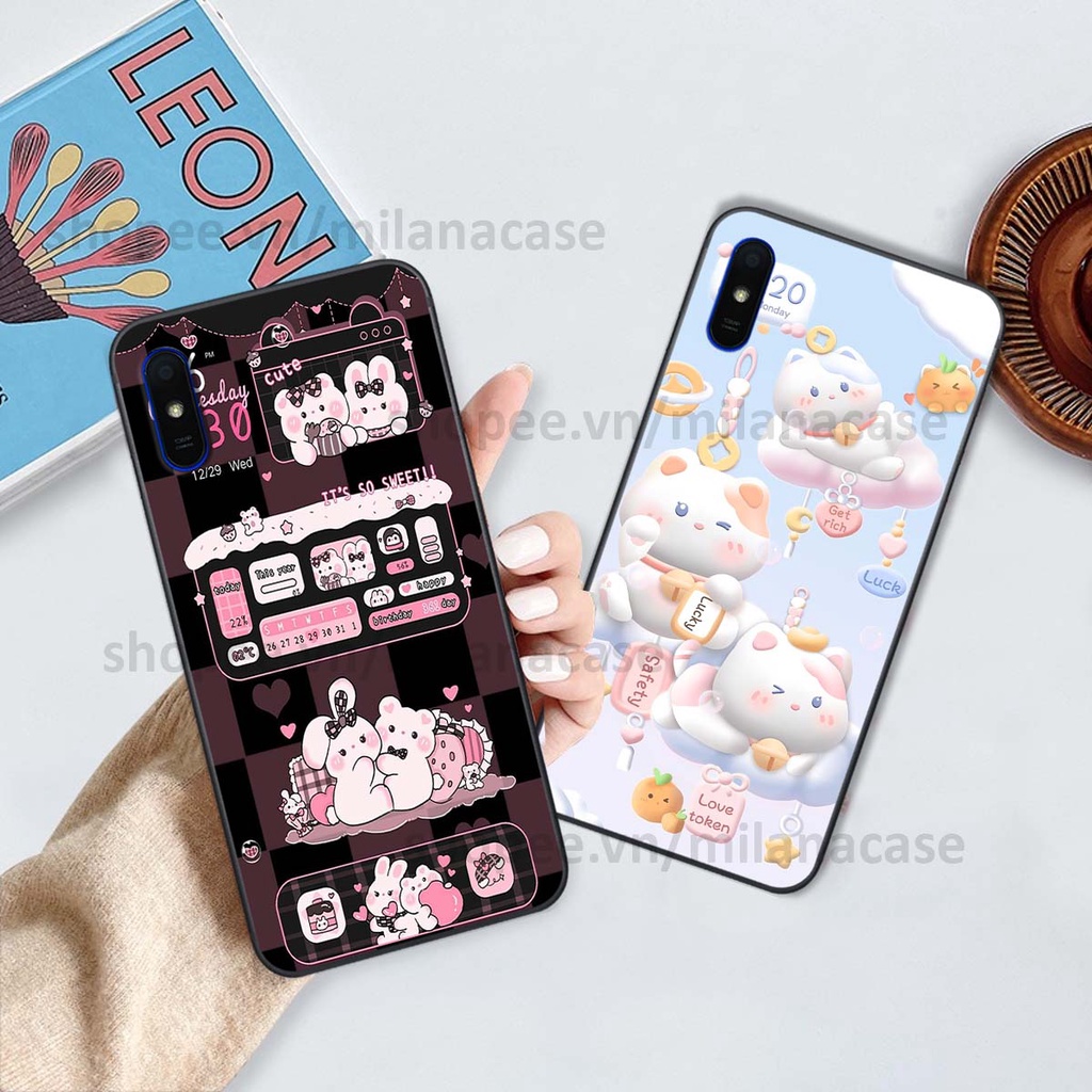 Ốp Xiaomi Redmi 7A / 8A / 9A hình đồng hồ icon gấu mèo cute cực dễ thương ngộ nghĩnh