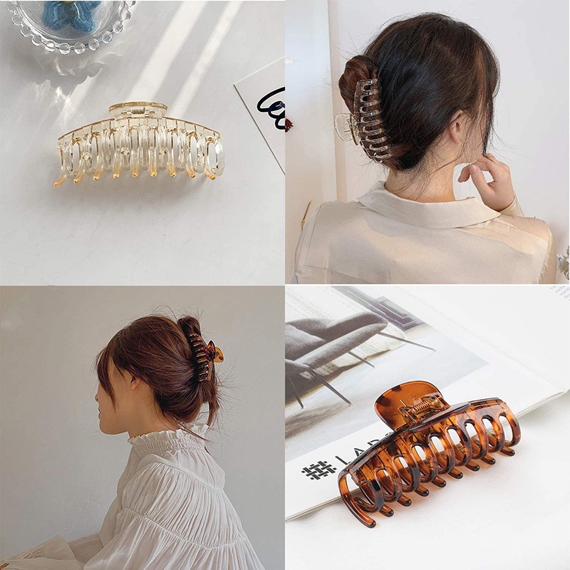 (Hàng Mới Về) Kẹp Tóc Càng Cua Bằng Nhựa Không Trượt Tiện Dụng