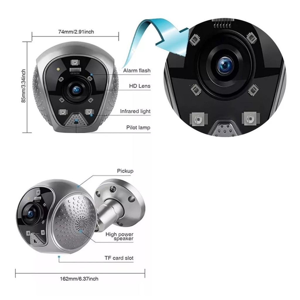 Camera ip wifi góc rộng 180 độ Carecam 2.0 MP – Quan sát ban đêm Xem đêm có màu, Chống nước – Bảo hành 18 tháng