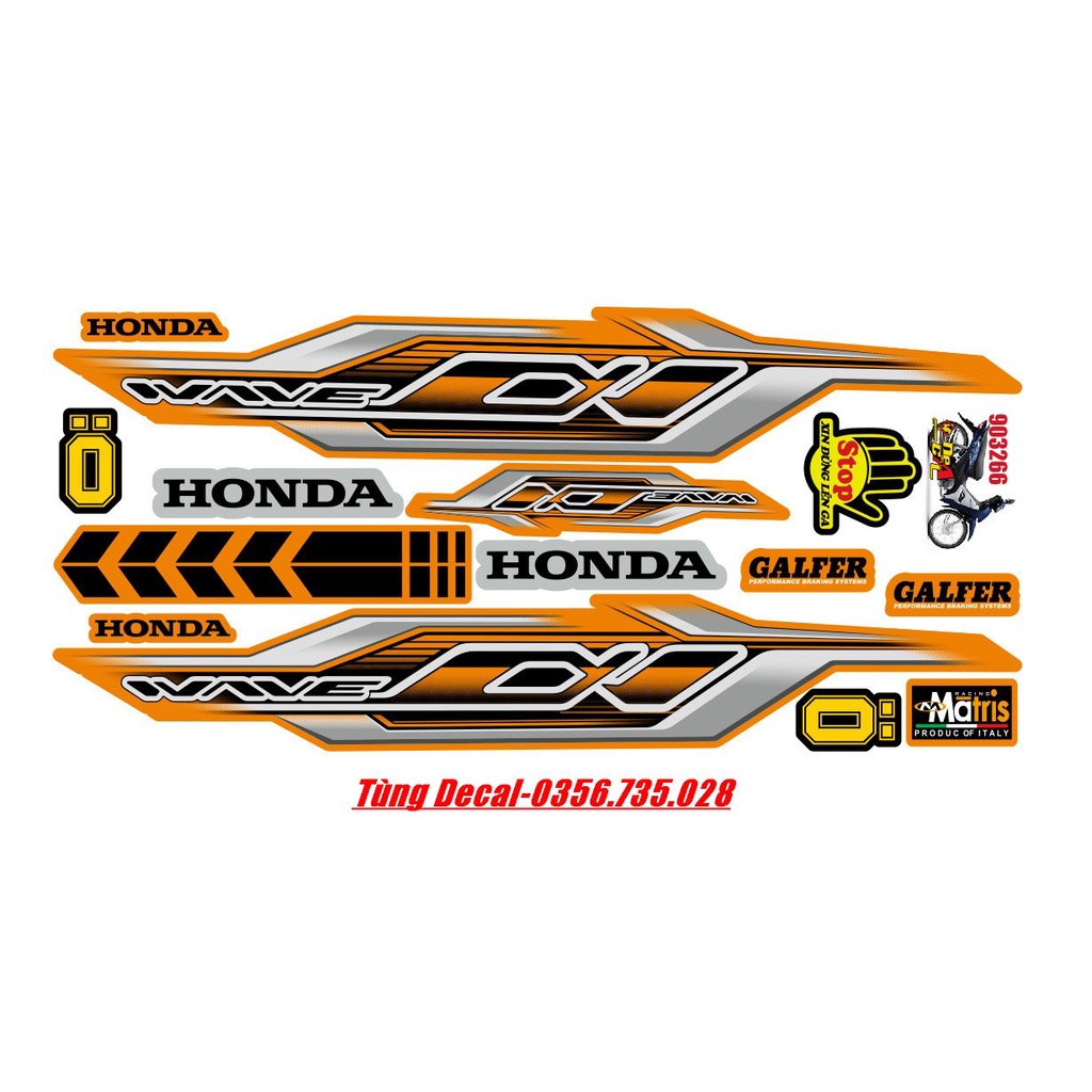 Tem Rời Wave 110cc Mẫu Giả Zin V22 Hàng Chất Lượng