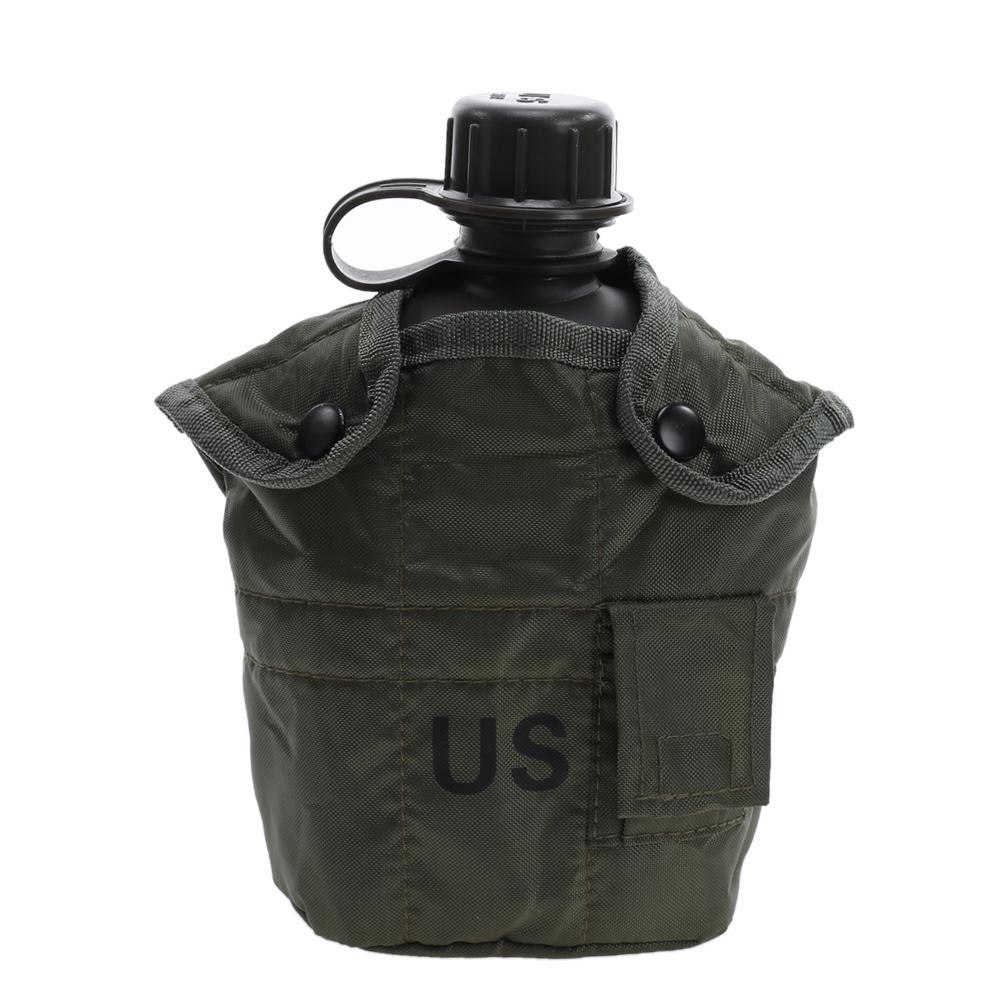 Heavy Cover Army Water Bottle Aluminum Cooking Cup US 1L Military Canteen Camping Hiking Survival