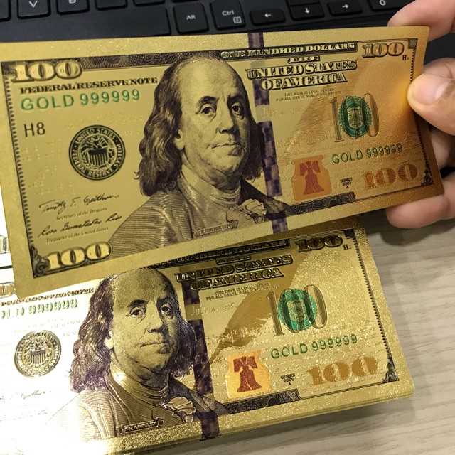 Tờ tiền 100$ mạ vàng