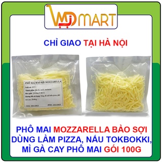 Phô mai Mozzarella bào sợi gói 100g dùng làm pizza, mì cay phô mai, tokbokki,...