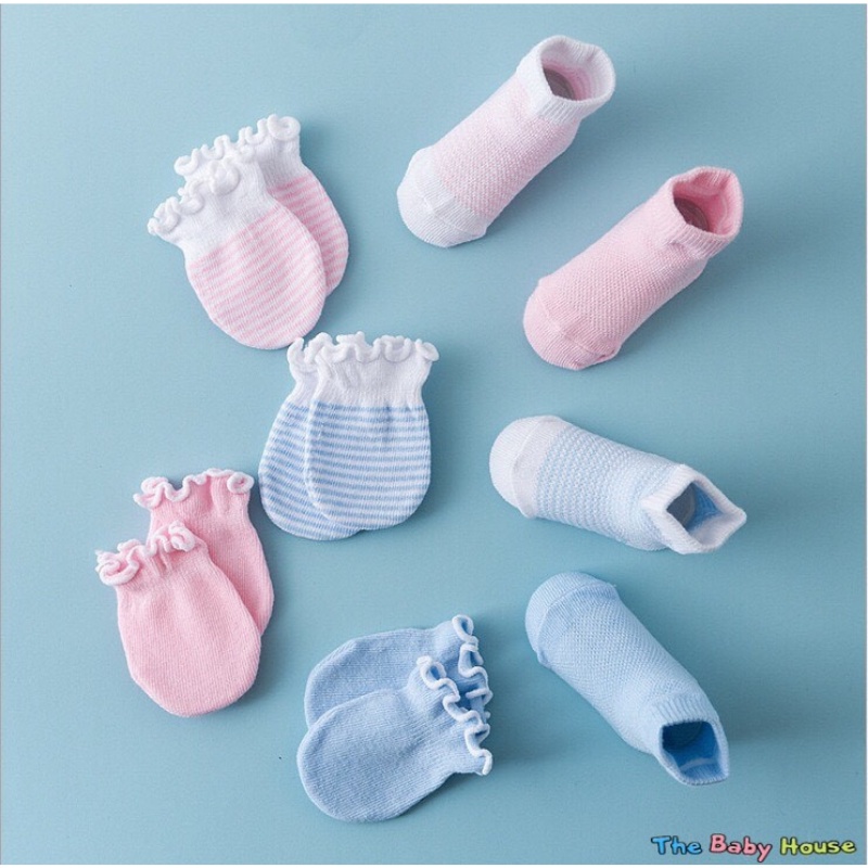 Set Bao Tay Bao Chân Len Lưới Cho Bé   𝐅𝐑𝐄𝐄𝐒𝐇𝐈𝐏 Bộ Bao Tay Bao Chân Giữ Ấm Cho Bé Sơ Sinh