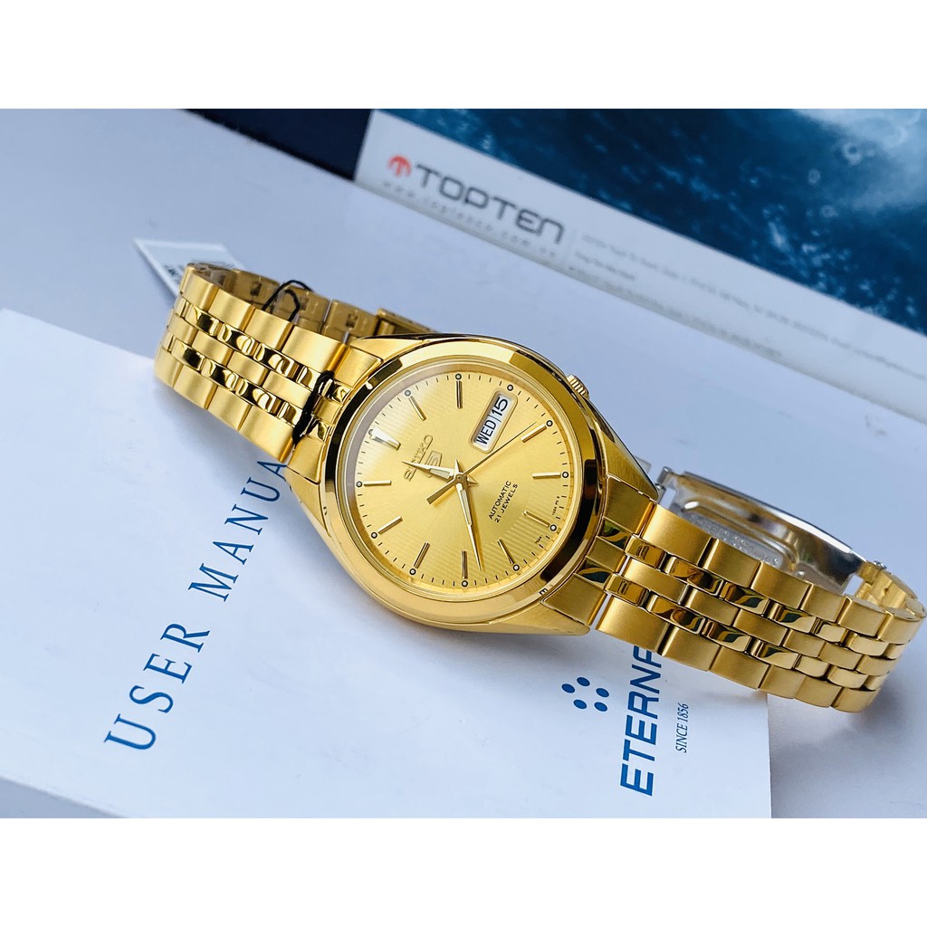 ĐỒNG HỒ NAM SEIKO 5 AUTOMATIC mạ PVD VÀNG nguyên khối
