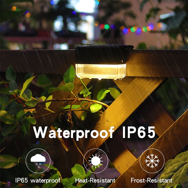 Bộ 4 Đèn LED Năng Lượng Mặt Trời Ánh Sáng Trắng Ấm Chống Thấm Nước IP55 Chuyên Dụng Cho Cầu Thang Ngoài Trời