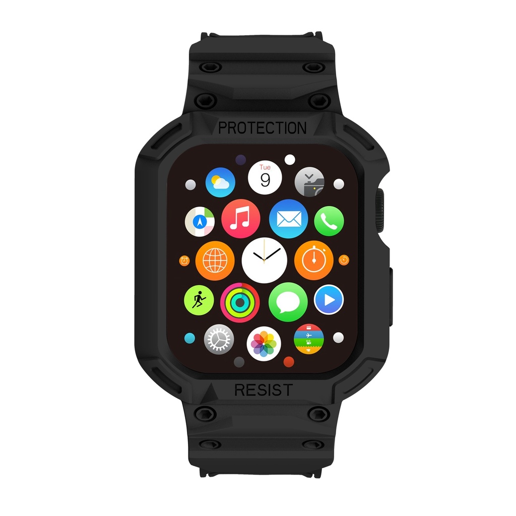 Ốp Dây Đeo Cao Su Cho Đồng Hồ Thông Minh Apple Watch 38 40 41 42 44 45 49mm iWatch Series 8 Ultra 7 6 SE 5 4 3 2 1