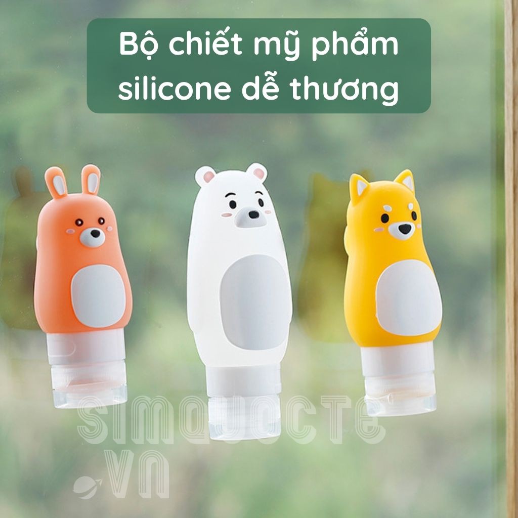 [50-90ML] Bộ chiết mỹ phẩm dầu gội sữa tắm silicon silicone du lịch dễ thương