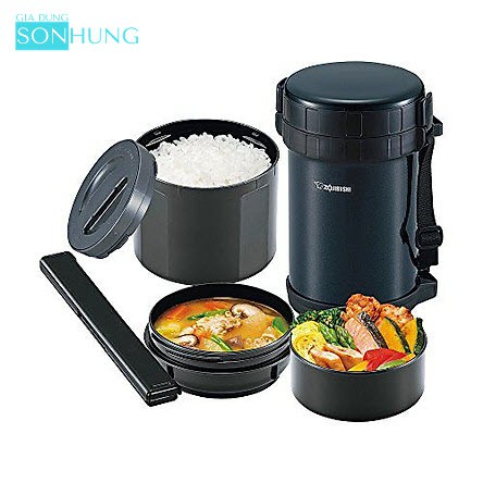 HỘP CƠM GIỮ NHIỆT ZOJIRUSHI 3 NGĂN SL-GH18 CÓ DÂY ĐEO XUẤT XỨ THÁI LAN[BẢO HÀNH CHÍNH HÃNG 1 NĂM]