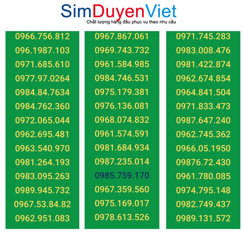 Sim Viettel 09 số đẹp  giá rẻ