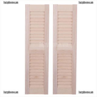 {lazy} 2pcs 1/12 Miniature Dollhouse Wooden Shutters DIY Window Furniture Accessory Toy{bone}