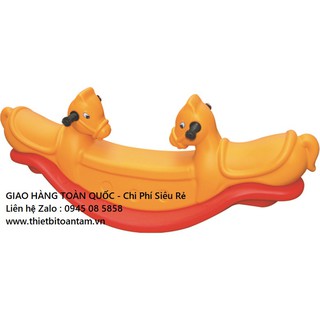 Bập bênh đôi hình con ngựa cho bé - Bập bênh 2 chổ ngồi