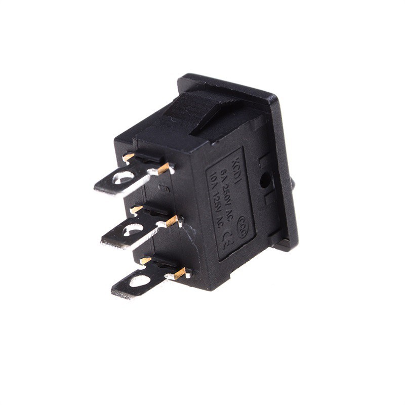Set 5 Công Tắc On / Off 3 Chấu AC 6A / 250V Màu Đen