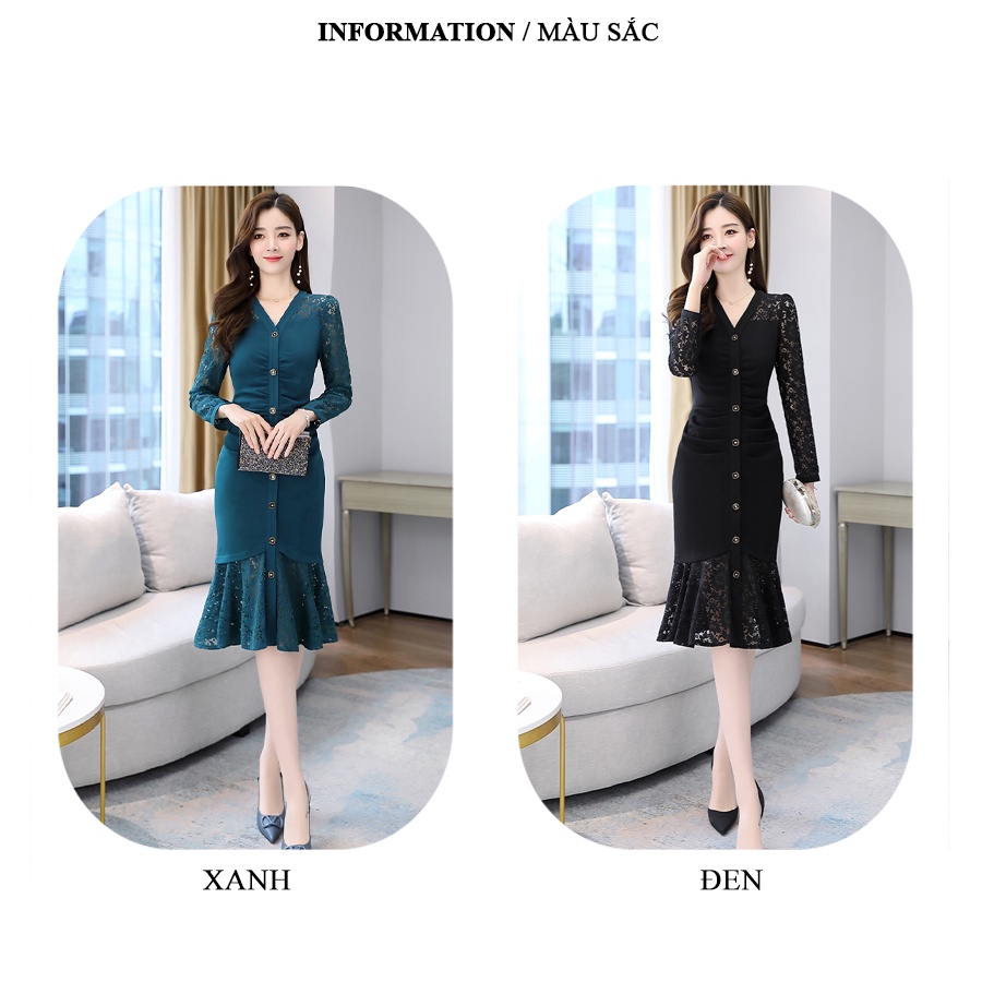 Đầm dự tiệc đuôi cá sang trong bigsize cao cấp phong cách Hàn Quốc HN05 - WB WOMAN &amp; BEAUTY