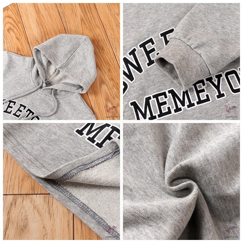 Áo Hoodie In Chữ Phong Cách Hàn Quốc Xinh Xắn Cho Bé Gái