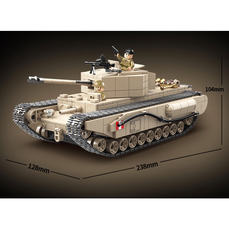 Set 1031 Mô Hình Xe Tăng MOC WW2 Churchill MK.I Dễ Thương Cho Bé