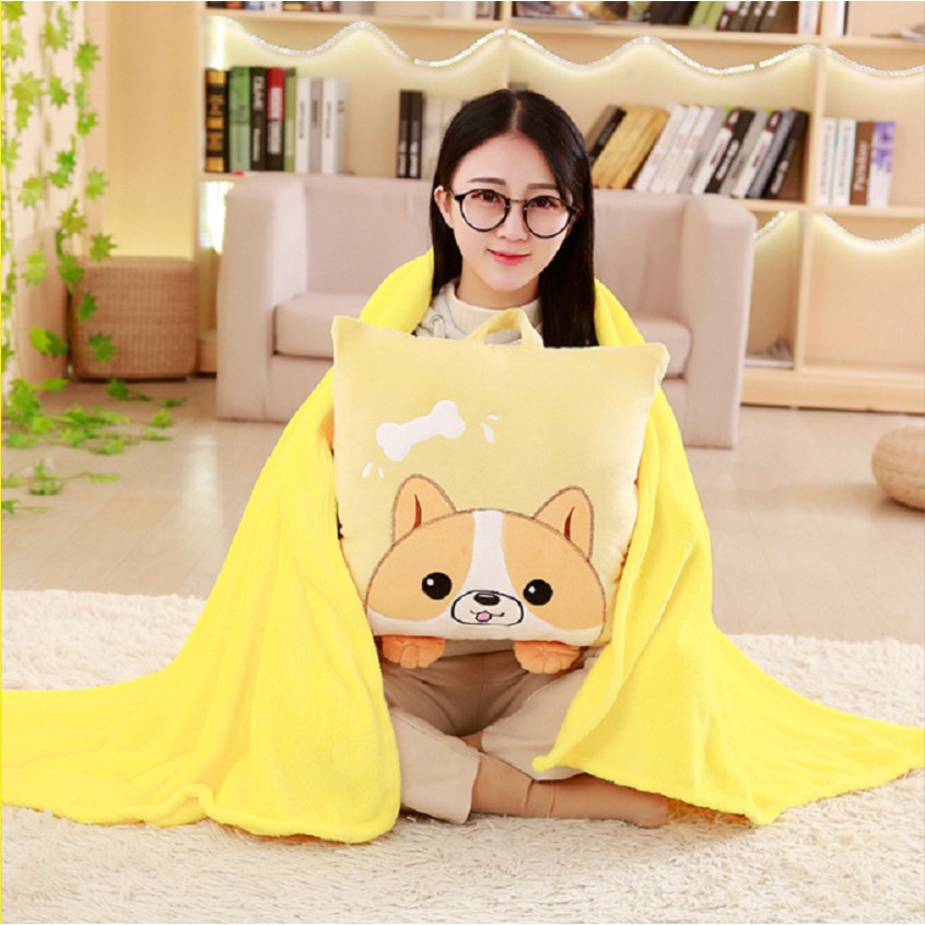 Chăn gối văn phòng 3 trong 1 có ủ tay CVP04 gối nhồi bông