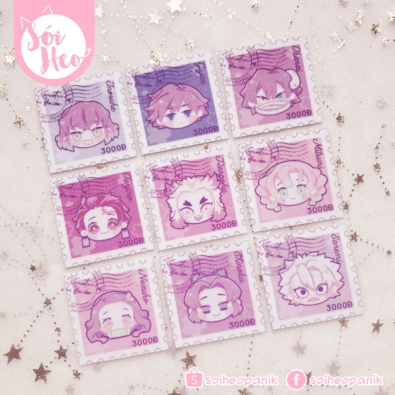 [CÓ SẴN] Sticker - Hình dán Kimetsu no Yaiba ( 3 set khác nhau )
