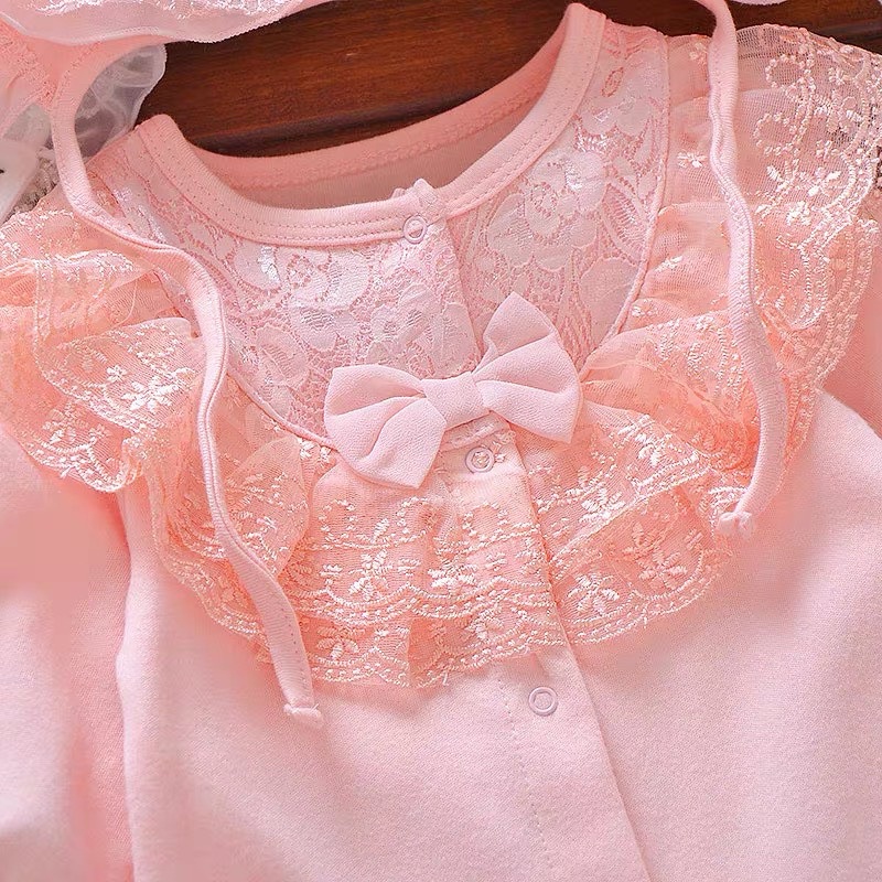 Body ren trơn kèm mũ cho bé gái