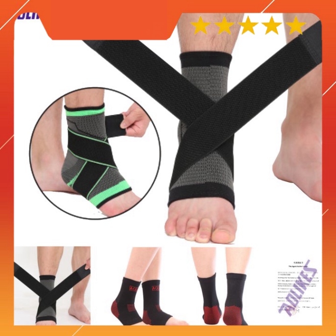 Bán sỉ - đai cuốn cổ chân Aolikes HH 7529 7526 bó chân bảo vệ mắt cá quấn thể thao gym đá bóng chạy bộ yoga tất hở ngón