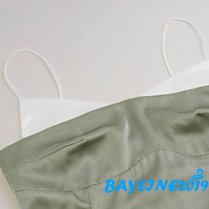 Đầm Hai Dây Xẻ Tà Lưng Thấp Màu Sắc Tương Phản Thời Trang Cho Nữ