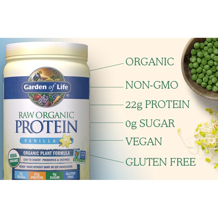 Bột raw organic protein & greens Garden of Life
