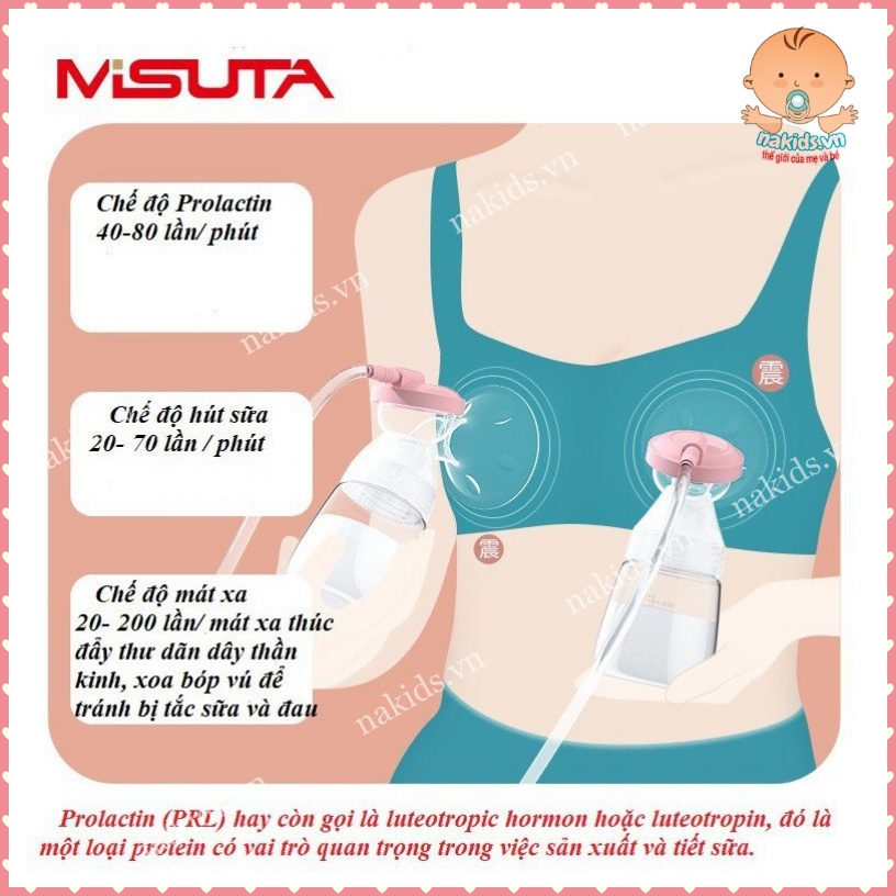 Máy Hút Sữa Điện Đôi 9 Mức Có Chế Độ Massage Kích Sữa - Chính Hãng Misuta Nội Địa Cao Cấp