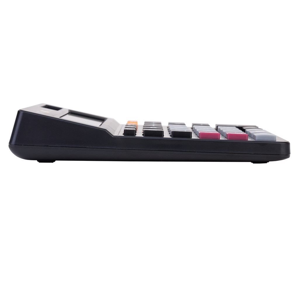 Máy tính cầm tay để bàn Deli - Màn hình LCD, sử dụng pin mặt trời - Đen - 1 chiếc - EM01320