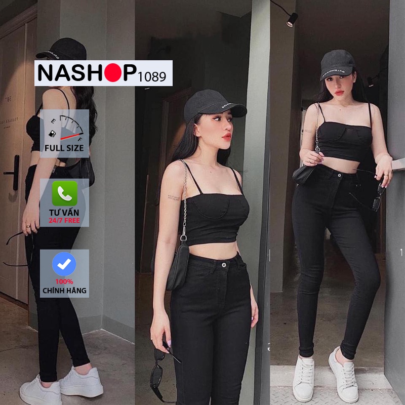 Quần jean nữ quần skinny quần bò nữ đẹp lưng cao tôn dáng co dãn thoải mái Nashop1089