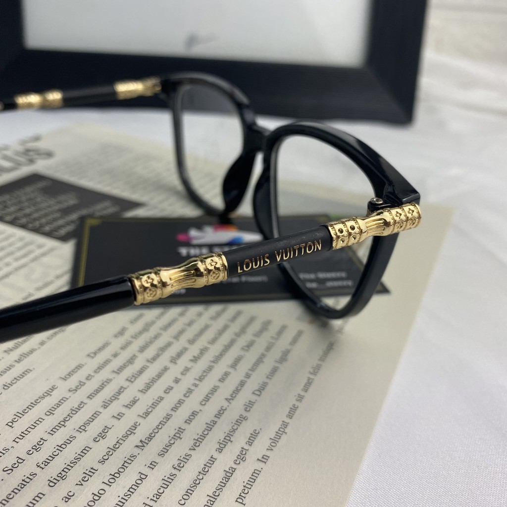 Kính mắt lv cao cấp nam nữ thay tròng cận được trắng đen | BigBuy360 - bigbuy360.vn