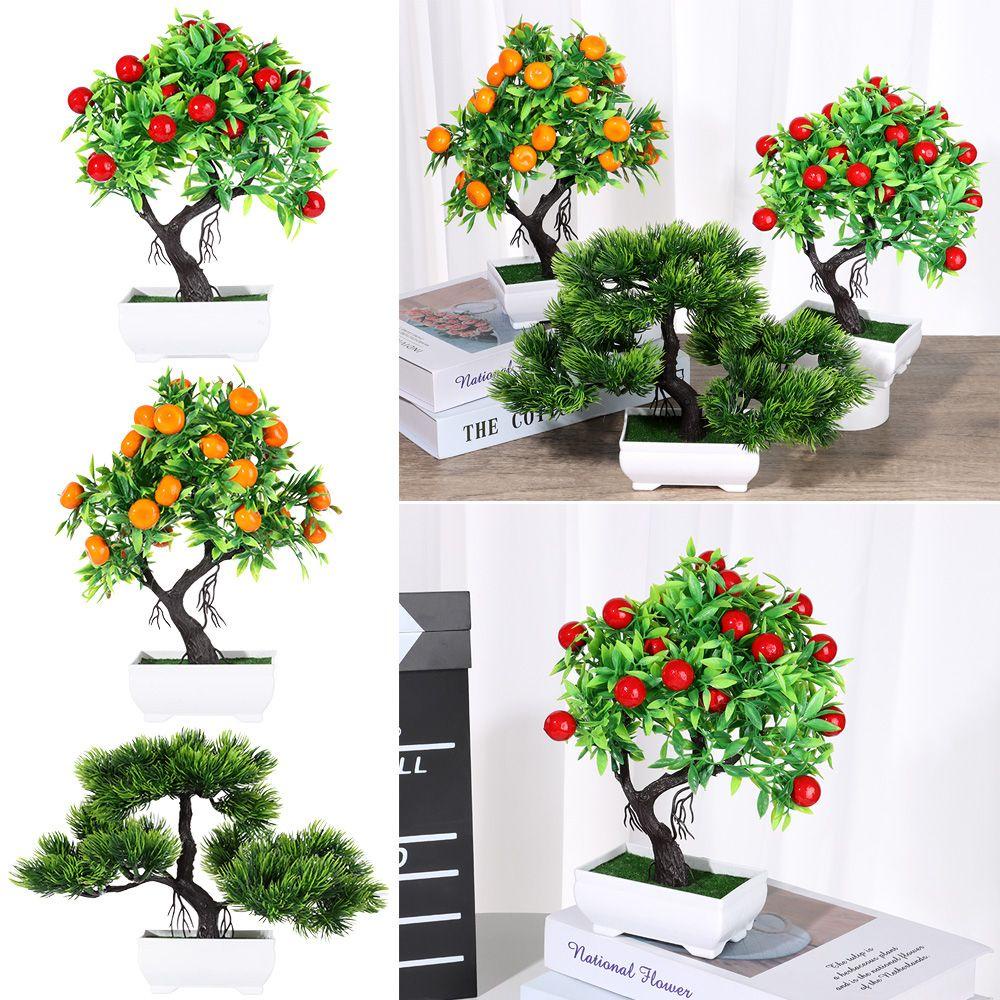 KUNHEV Chậu Cây Bonsai Giả Nhiều Màu Sắc Để Bàn Trang Trí Khách Sạn