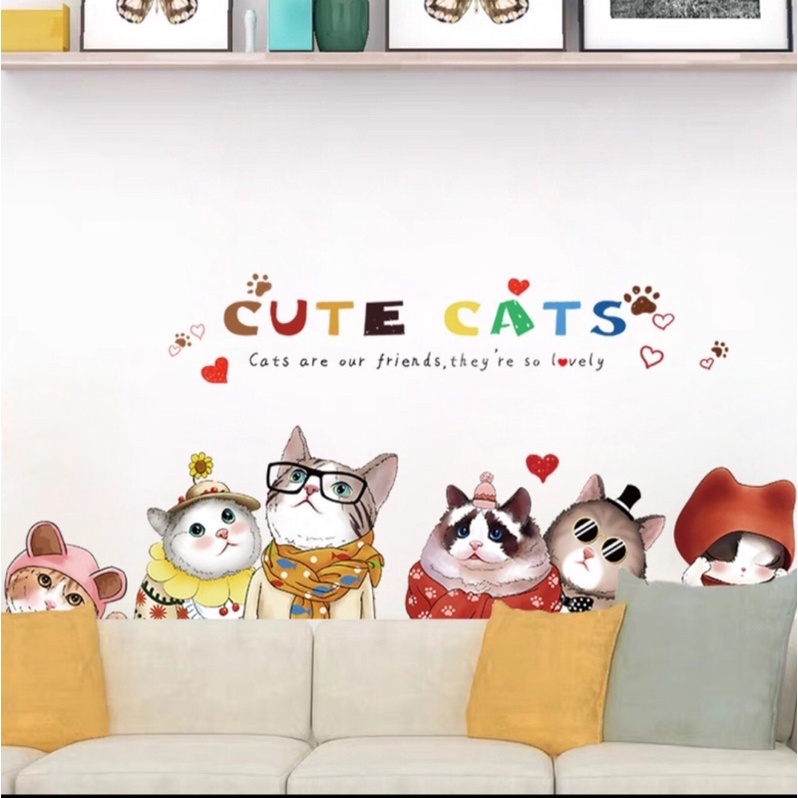Tranh dán tường, Decal dán tường những chú mèo cute