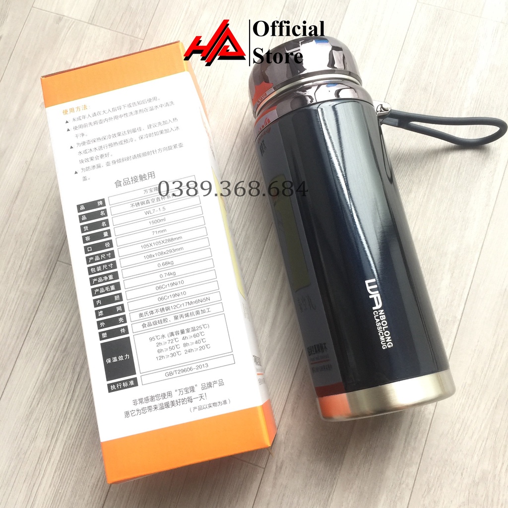 Bình giữ nhiệt chính hãng BAOL, bình giữ nhiệt 1500ml, 1200ml, 1000ml - HAHA Store