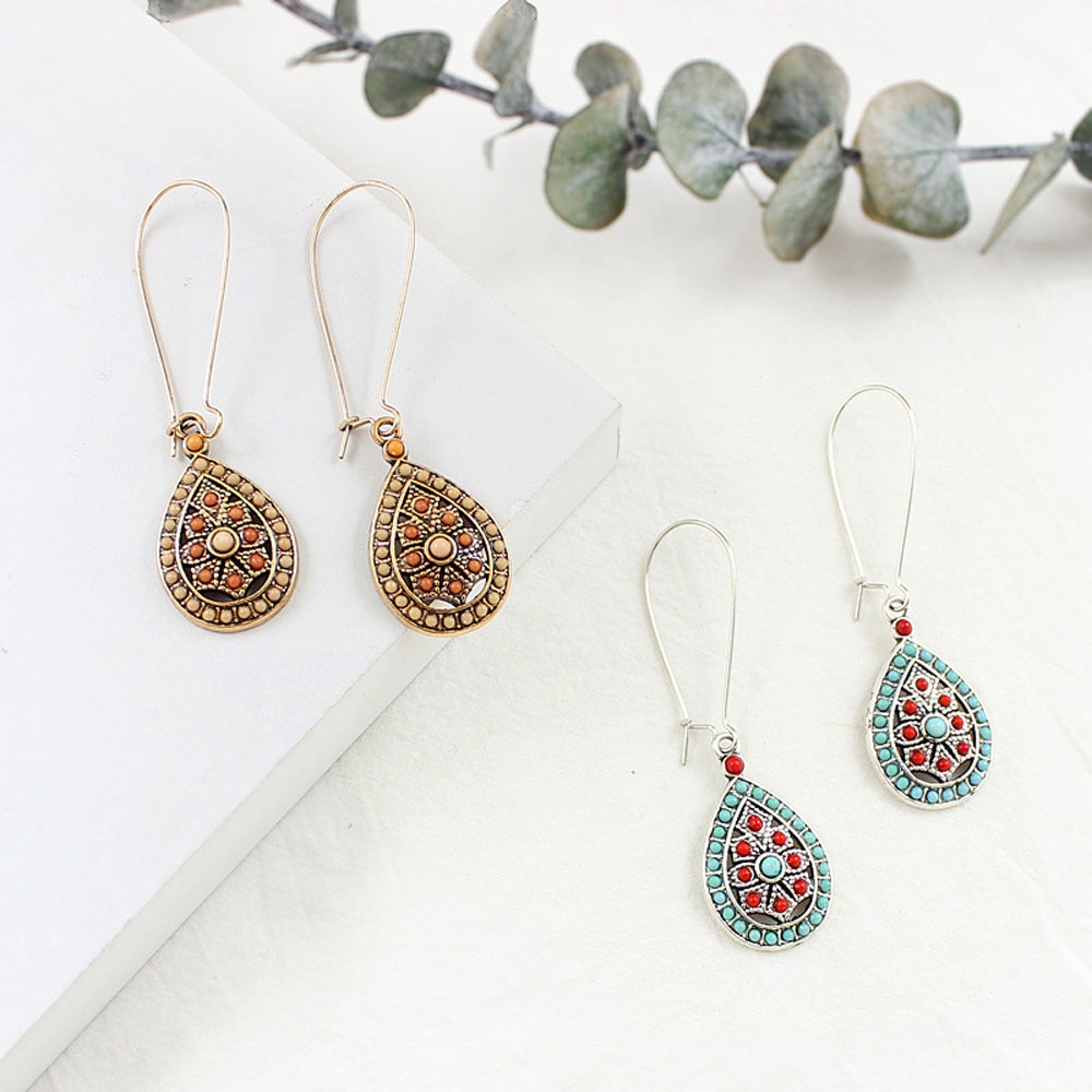 Đôi Khuyên Tai Hình Giọt Nước Phối Hạt Ngọc Trai Giả Thời Trang Dành Cho Nữ