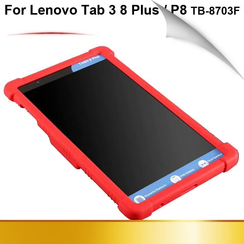 Ốp Máy Tính Bảng Silicon Chống Va Đập Có Giá Đỡ Cho Lenovo Tab 3 8 Plus P8 Tb-8703F Tab3 8plus