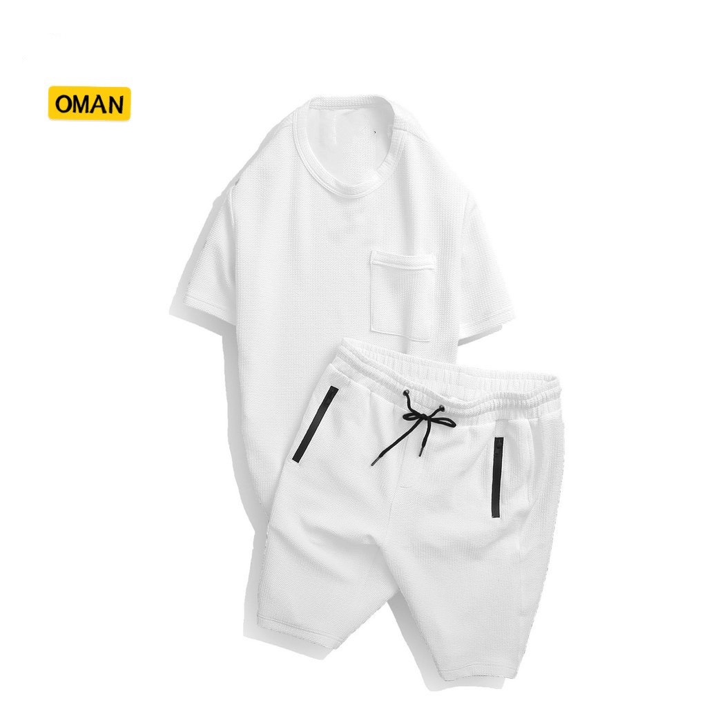 Bộ thun cotton nam OMAN cao cấp, Đồ bộ nam mặc hè nhẹ mát - BH23