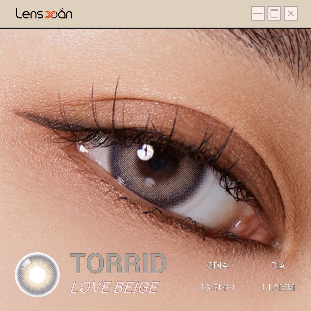 KÍNH ÁP TRÒNG TORRID LOVE BEIGE của OLOLA (6 tháng): Lens nâu lạnh ánh xám sáng tây nổi bật | Lens Xoắn (GIÁ 1 CHIẾC)