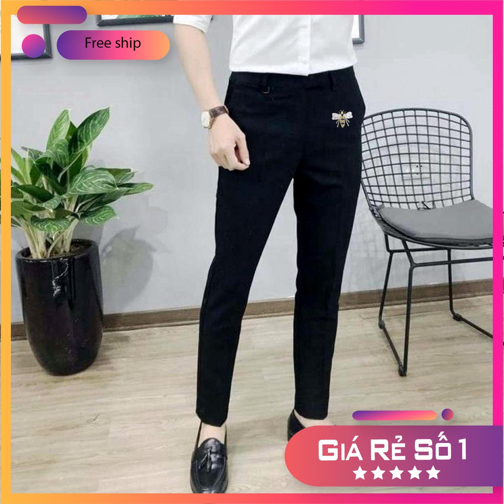 Free ship 99K/Quần Âu Thời Trang Thêu Ong Vàng🍀 | BigBuy360 - bigbuy360.vn