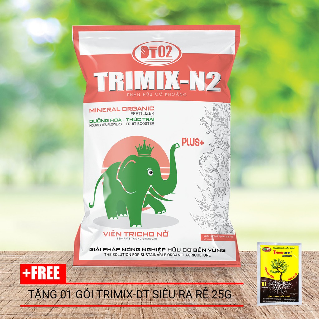 Phân hữu cơ khoáng nở Trimix-N2 2.5 kg + tặng 1 gói SRR 25gr