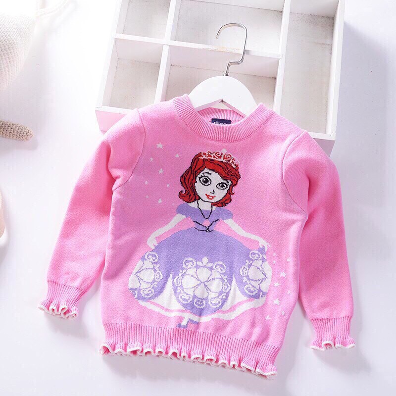 Áo len 2 lớp bé xuất Hàn Bé gái 2-7 tuổi