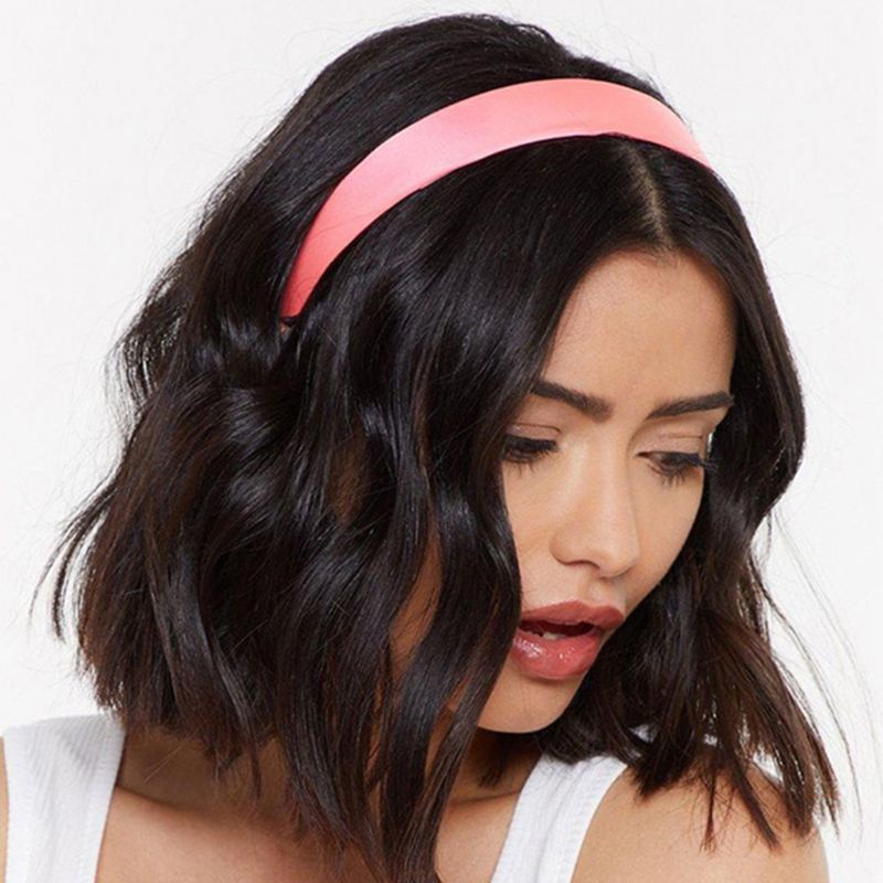 Băng Đô Cài Tóc Nhựa Bản Rộng Màu Sắc Ngọt Ngào Đơn Giản Phong Cách Retro