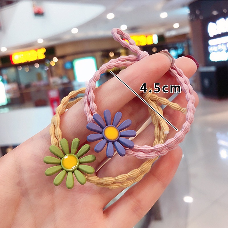 Dây buộc tóc cao su họa tiết hoa cúc nhỏ phong cách Hàn Quốc dễ thương ngọt ngào